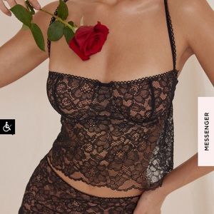 House of CB Jacinta Black Lace Cami Top